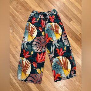 Calia Teal, Pink and Coral Floral Wide-Leg Pants